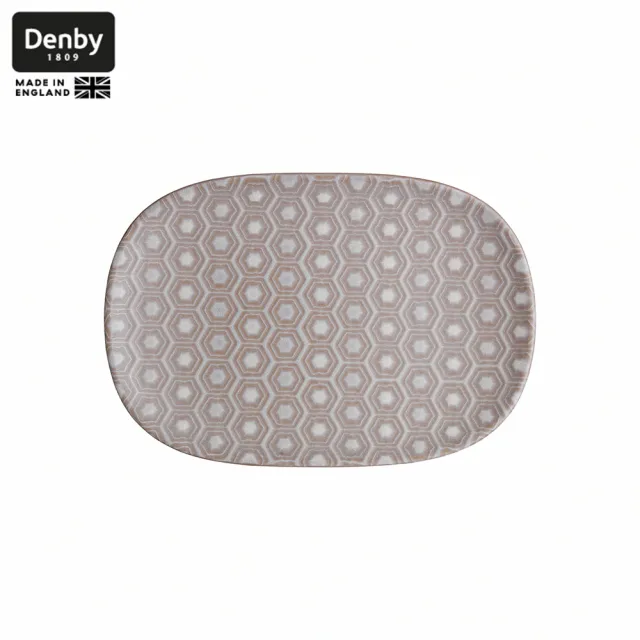 【DENBY】印象圖騰粉紅長形盤-26x18cm(100%英國製 居禮名店獨家代理)