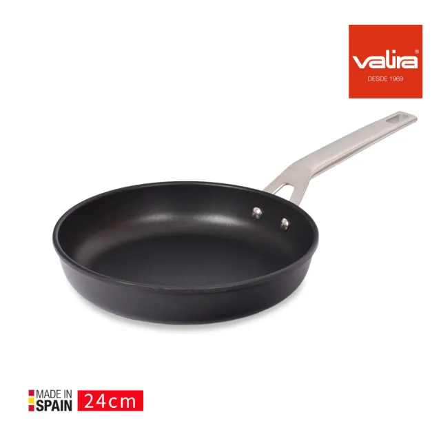 【VALIRA 薇拉】頂級系列不鏽鋼單柄平底鍋24cm(IH爐可用鍋/所爐具適用/西廚專業鍋)
