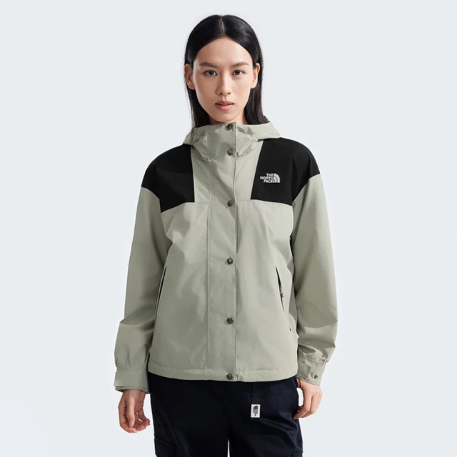 The North Face 外套 女款 運動連帽外套 衝鋒衣 防風 防潑水 單層 灰 NF0A7QSI5IF