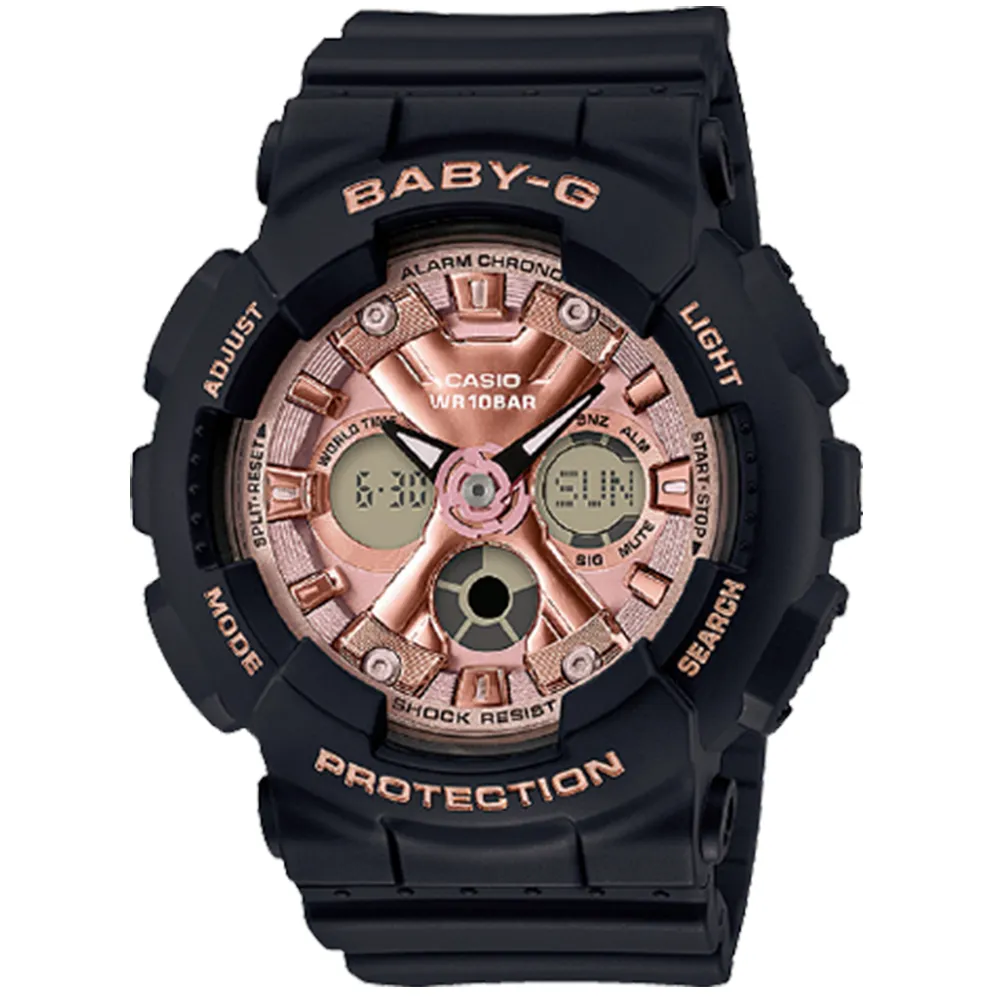 【CASIO 卡西歐】BABY-G 時尚雙顯腕錶 禮物 開學(BA-130-1A4/速)