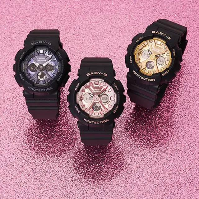 【CASIO 卡西歐】BABY-G 時尚雙顯腕錶 禮物 開學(BA-130-1A4/速)