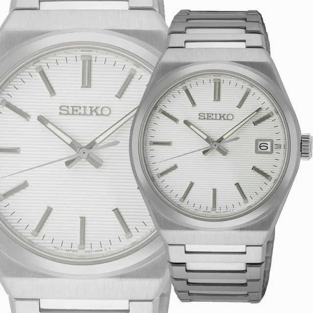 SEIKO 精工 CS系列簡約石英手錶-39mm 送行動電源 開學(SUR553P1/6N52-00H0S)