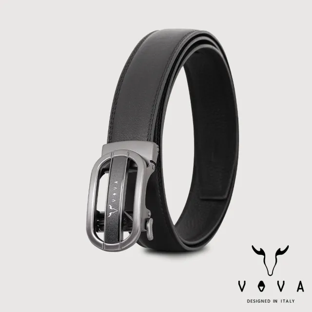 【VOVA 沃汎】職場型男 簍空自動扣皮帶-鎗色(VA019-001-SGU) 送禮推薦