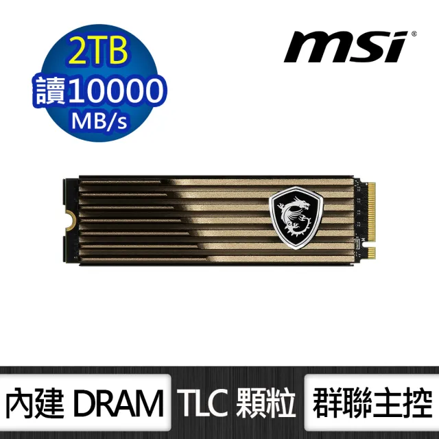 【MSI 微星】SPATIUM M570 2TB HS M.2 2280 PCIe 5.0 ssd固態硬碟 含散熱片(讀 10000M/寫 10000M)