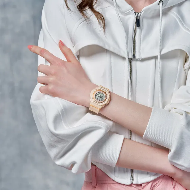 【CASIO 卡西歐】G-SHOCK 計步藍芽手錶 柔和色調女錶 送禮 禮物 推薦(GMD-B300-4)