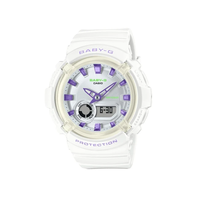 CASIO 卡西歐 BABY-G 運動感系列/43mm/白x紫(BGA-280DN-7A)