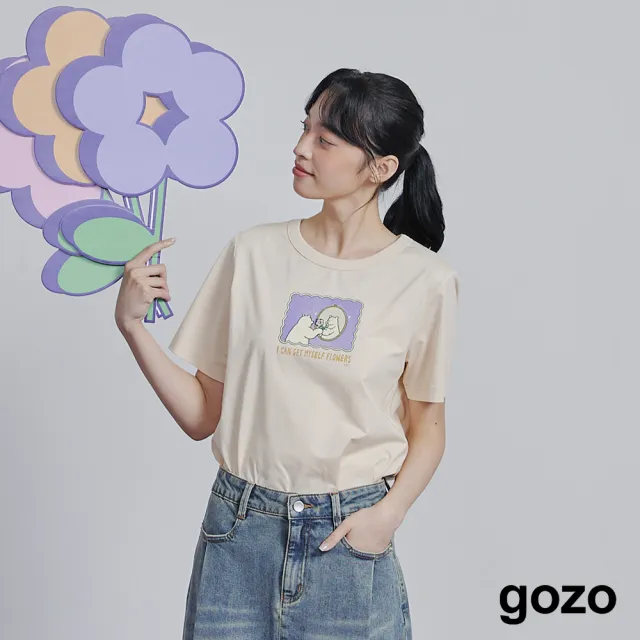 【gozo】gozox黑白小姐☆☆送花給自己與愛情T恤(兩色)