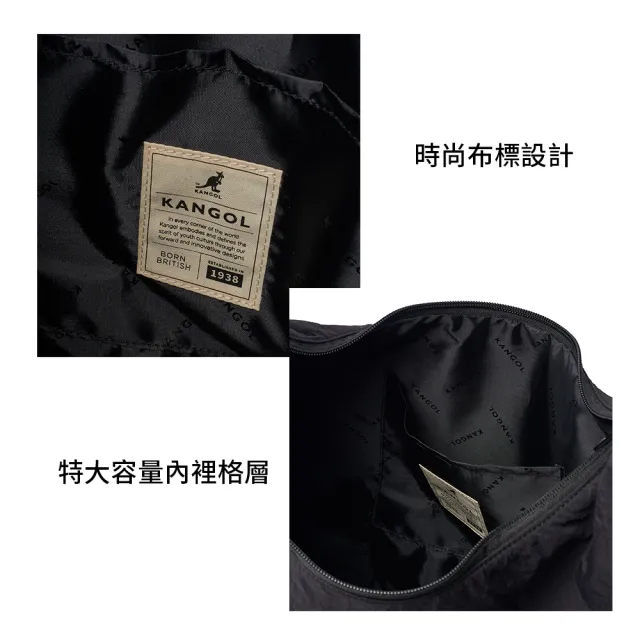 【KANGOL】袋鼠 大容量 側背包 水餃包 64258703(側肩包 旅遊包 托特包)