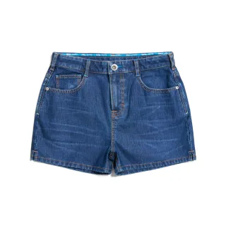 【EDWIN】女裝 冰河玉系列 JERSEYS迦績 中腰丹寧超短褲(酵洗藍)