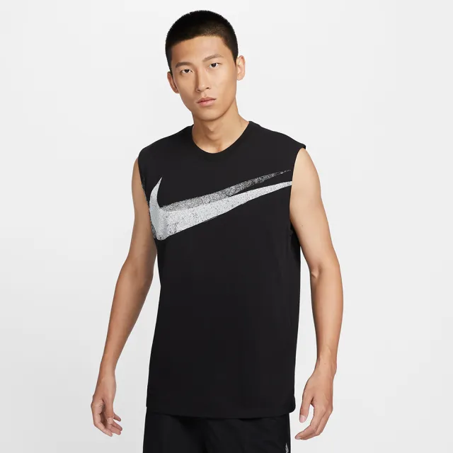 【NIKE 耐吉】AS M NK DF TEE SL SWOOSH 男 黑色 短袖 無袖 運動 短T(FZ8031-010)