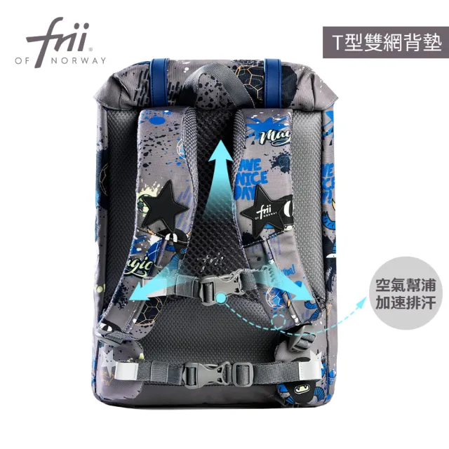 【Frii】22L｜羽量護脊書包｜隨機贈小禮物(Frii自由想像精選 原廠授權 適合中班-小三100cm-145cm)