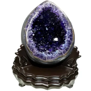 【恬芯晶品】DD14烏拉圭頂級ESP紫水晶恐龍蛋聚寶盆帝王紫(頂級紫水晶新居財位禮物辦公室招貴人運開運招財)