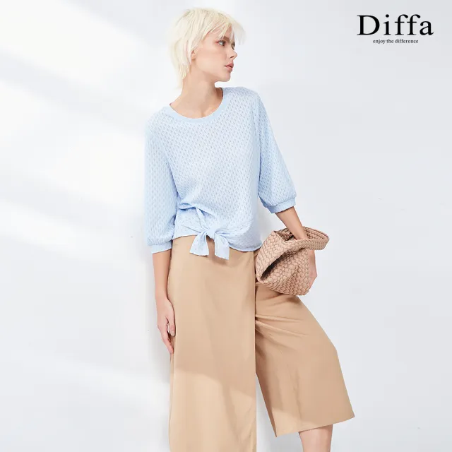 【Diffa】美型剪裁不對稱設計長寬褲-女