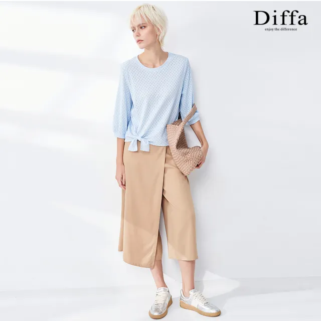 【Diffa】美型剪裁不對稱設計長寬褲-女