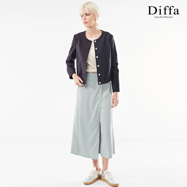 【Diffa】美型剪裁不對稱設計長寬褲-女