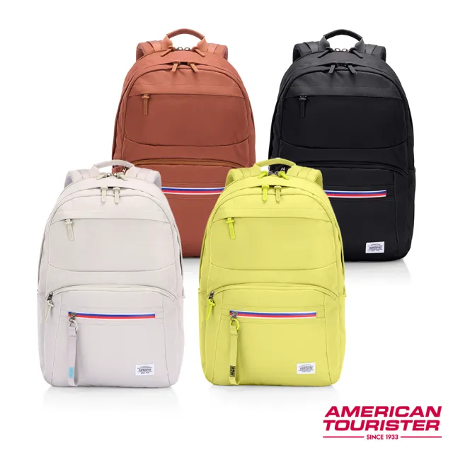 【AMERICAN TOURISTER 美國旅行者】Braydon 極輕防潑水面料防水拉鍊筆電後背包16吋(多色可選)