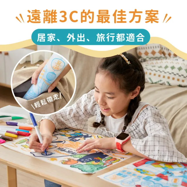 【mamayo 媽媽友】可水洗矽膠塗鴉餐墊組-台灣動物(附隨機四色環保白板筆)