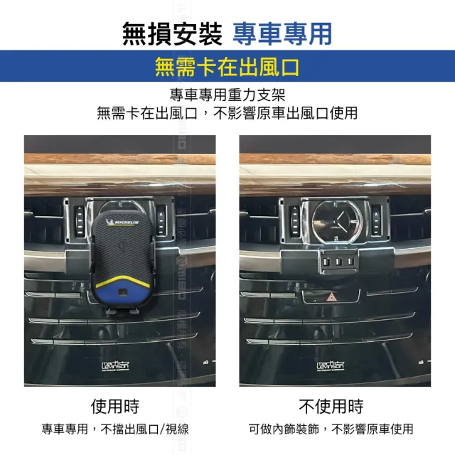 【Michelin 米其林】LEXUS 凌志 LX570 2016-20 專用ML99無線充手機架(QI認證 感應自動開合 峰值15W)