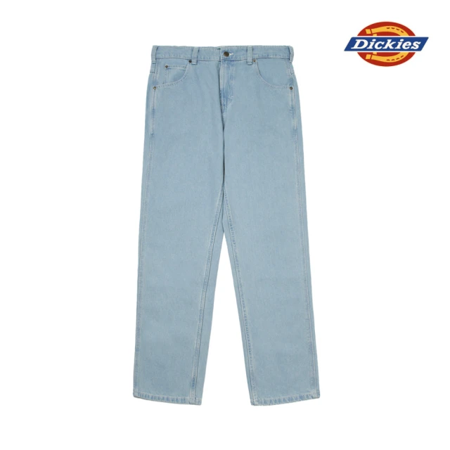 Dickies 男款復古藍純棉多口袋設計寬鬆休閒牛仔長褲｜DK0A4XFLC15