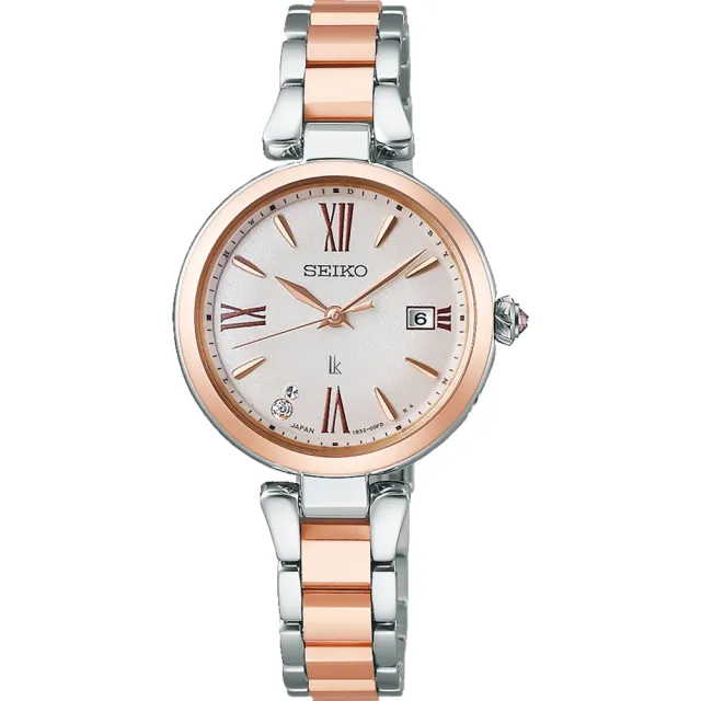 【SEIKO 精工】LUKIA 花卉系列鈦金屬太陽能電波鑽石女錶 520禮物 送禮(SSQW082J/1B32-0BK0KS)