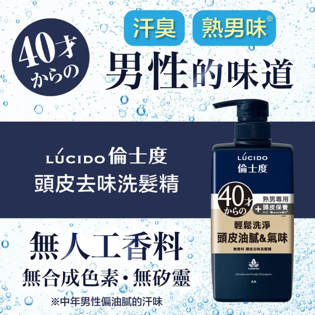 【LUCIDO倫士度】去味洗沐組(洗髮精450ml+沐浴露450ml)