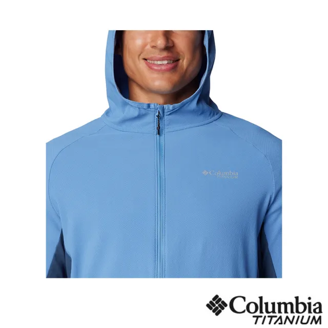 【Columbia 哥倫比亞】男款Spectre Ridge™ FZ HoodedTech Fleece-鈦防潑水連帽外套-藍色(UAO16570BL/IS)