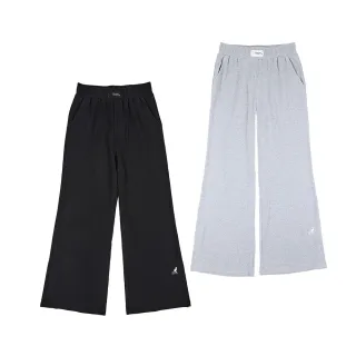 【KANGOL】袋鼠 女款休閒寬褲 64221574(喇叭褲 棉褲)
