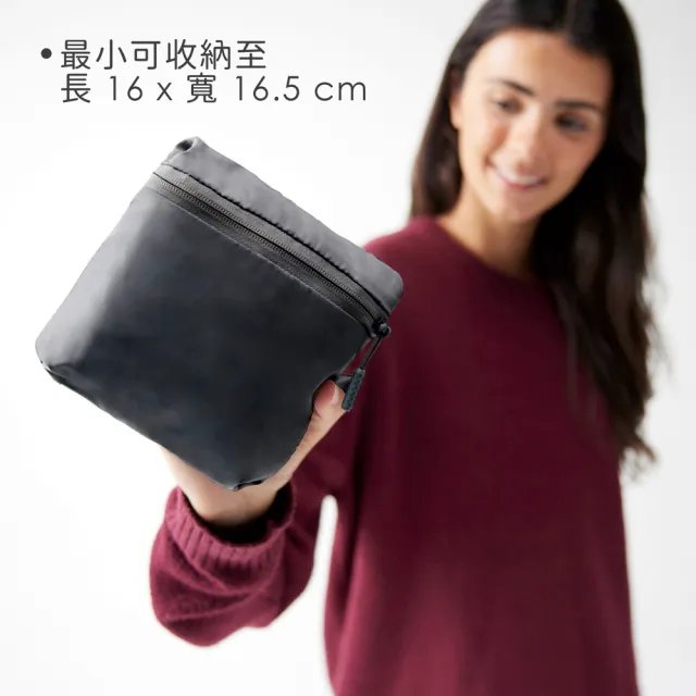 【Travelon】美國 Pi摺疊收納托特包 質感黑 / 防潑水肩背側背包 背帶包 折疊拉桿包 年末送禮
