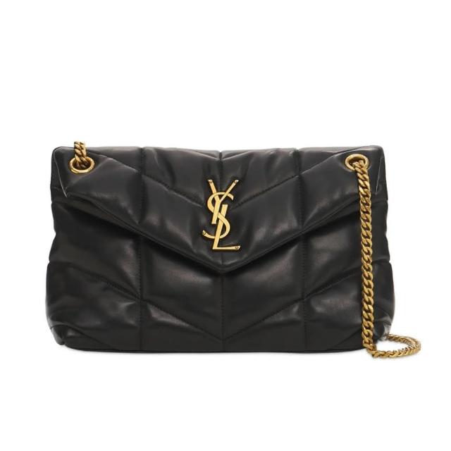 【YSL】SAINT LAURENT Small Puffer 小款 小羊皮 金鍊條 肩背包 斜背包 黑色 577476