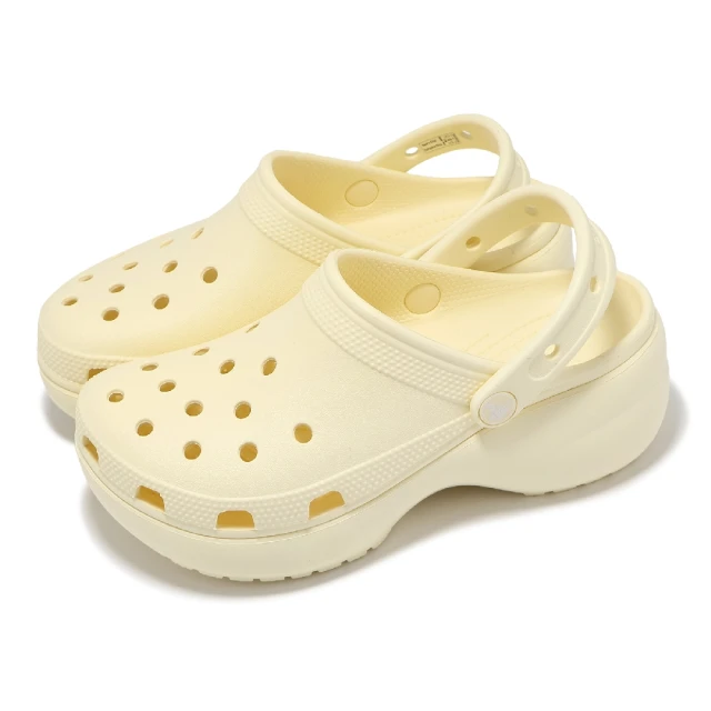 Crocs 洞洞鞋 Classic Platform Clog W 女鞋 奶油黃 經典雲朵克駱格 厚底 卡駱馳(20675076O)