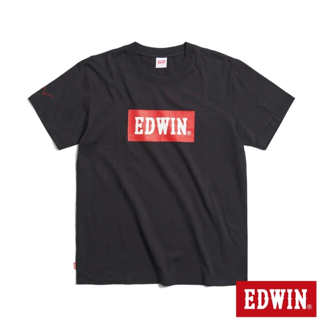 EDWIN 男裝 音樂紅印花短袖T恤(黑色)