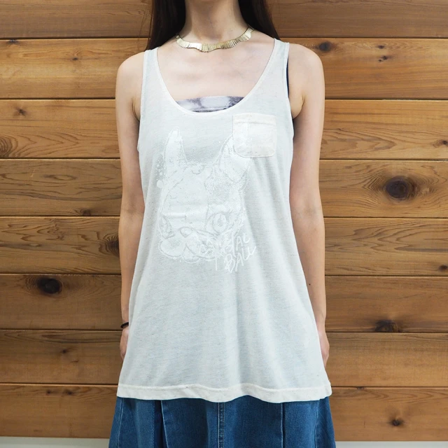 CRYSTAL BALL 狗頭包 Paint Hippie Linen Tank-top時尚上衣(狗頭包)