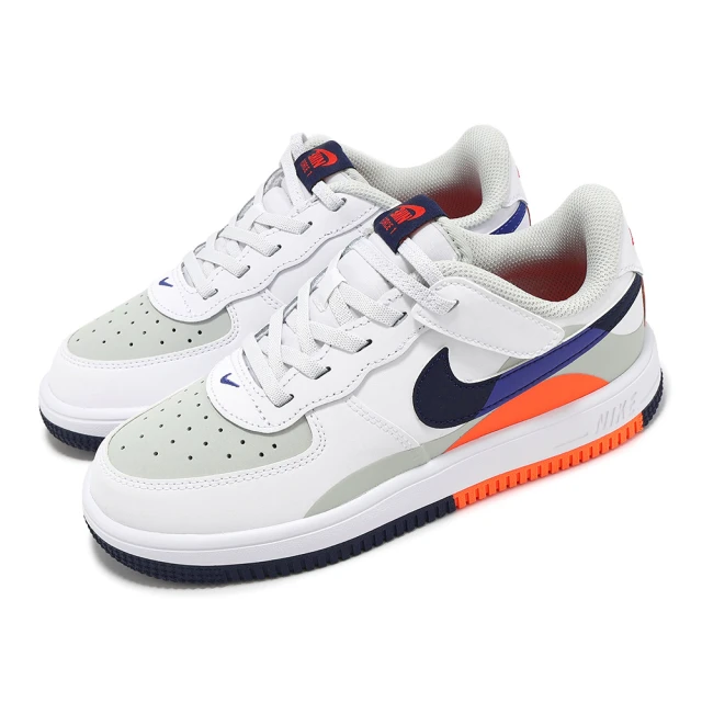 NIKE 耐吉 童鞋 Force 1 Low Easyon LV8 2 PS 中童 白 藍 魔鬼氈 小朋友 休閒鞋(FN0410-002)