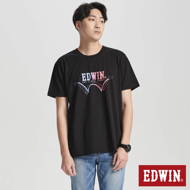 EDWIN 男裝 漸層印花短袖T恤(黑色)