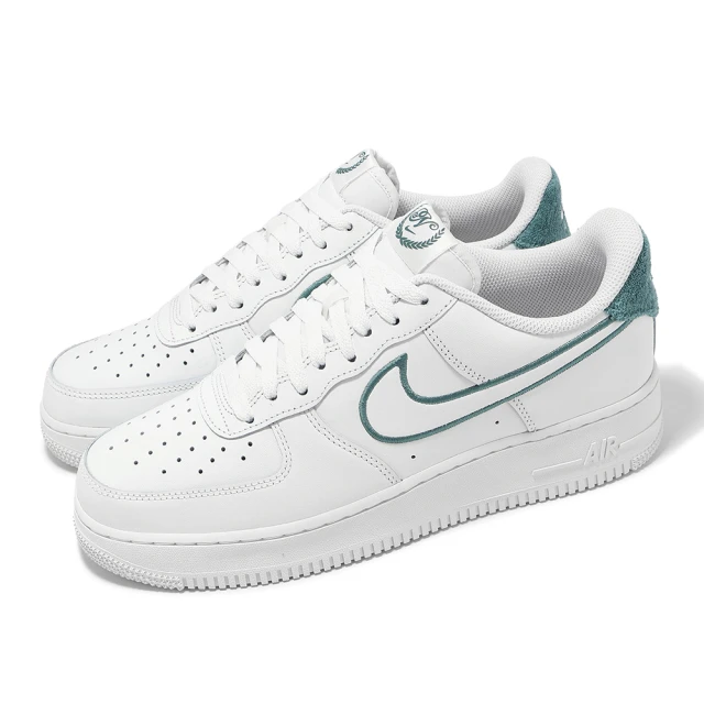 NIKE 耐吉 休閒鞋 Air Force 1 07 LV8 白 綠 男鞋 AF1 綠滾邊 經典 百搭(FN8349-100)