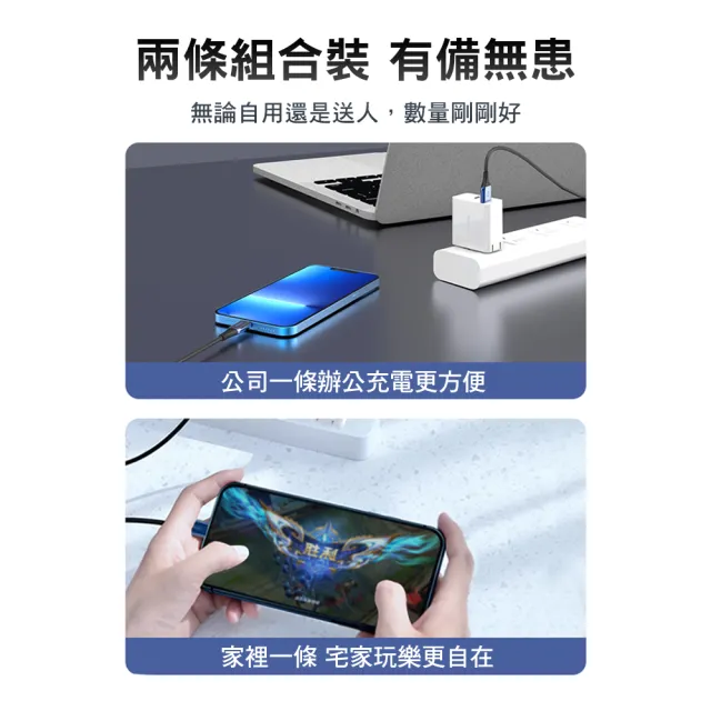【NOKIA】1+1超值組P8201Combo USB轉Type-C/Lightning 1.25M 鋁合金快充充電傳輸線(送65W充電器組)