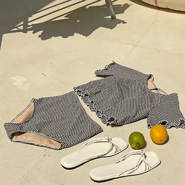 【SeasonsBikini】顯瘦短袖高腰泳衣-408(高腰泳衣短袖泳衣)