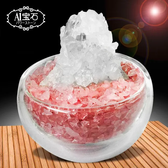 【開運億姊】招財轉運旺九紫離火運白水晶簇-粉水晶聚寶盆