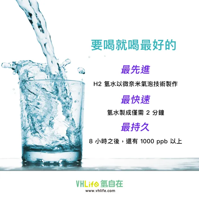 【VHlife氫自在】900cc 吸喝兩用氫健康機(氫氣水機)