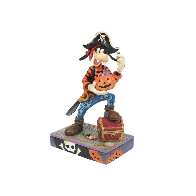 【Enesco】精品家飾 Disney 迪士尼 高飛萬聖節海盜塑像居家擺飾