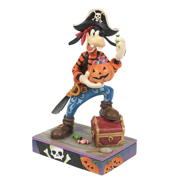 【Enesco】精品家飾 Disney 迪士尼 高飛萬聖節海盜塑像居家擺飾