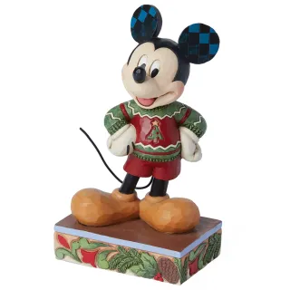 【Enesco】精品家飾 Disney 迪士尼 米奇穿毛衣聖誕塑像居家擺飾