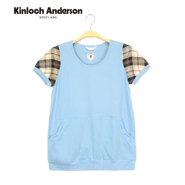 Kinloch AndersonKinloch Anderson 格紋袖拼接針織短袖上衣/直(KA0455305)