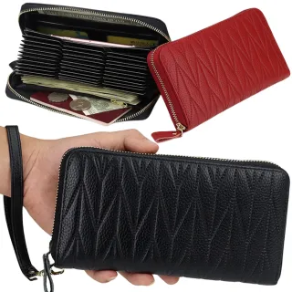 【MoonDy】交換禮物  包包 長夾女生 女士長款錢包 rfid防盜刷 風琴卡包 頭層牛皮拉鍊包 拉