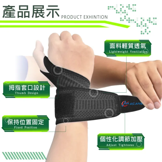 【COMDS 康得適】石墨烯科技套指護腕 1入(WO-304 拇指套入 護手腕 健身護腕)