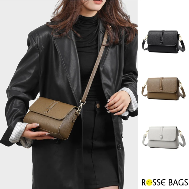 Rosse Bags 典雅質感皮面單肩斜背小方包(現+預 米白色 / 杏色 / 綠色 / 卡其色 / 黑色)