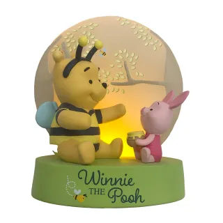 【Enesco】精品家飾 Disney 迪士尼 小熊維尼與小豬小夜燈塑像居家擺飾