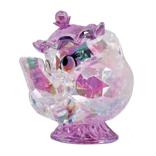【Enesco】精品家飾 Disney 迪士尼 美女與野獸 茶壺太太透明塑像居家擺飾