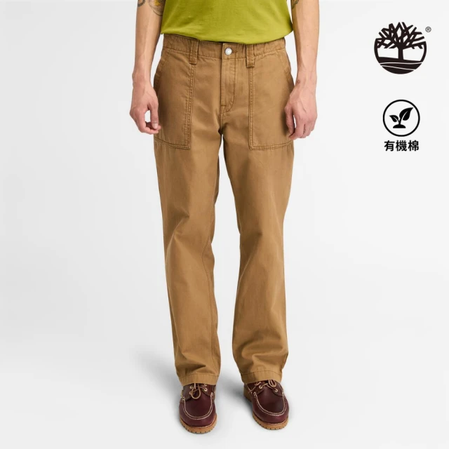 Timberland 男款深小麥色帆布休閒褲(A5QAPEH2)