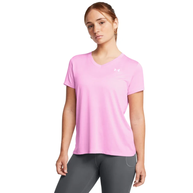 UNDER ARMOUR UA 女 Tech Twist V領短袖T-Shirt_1384227-638(粉色)